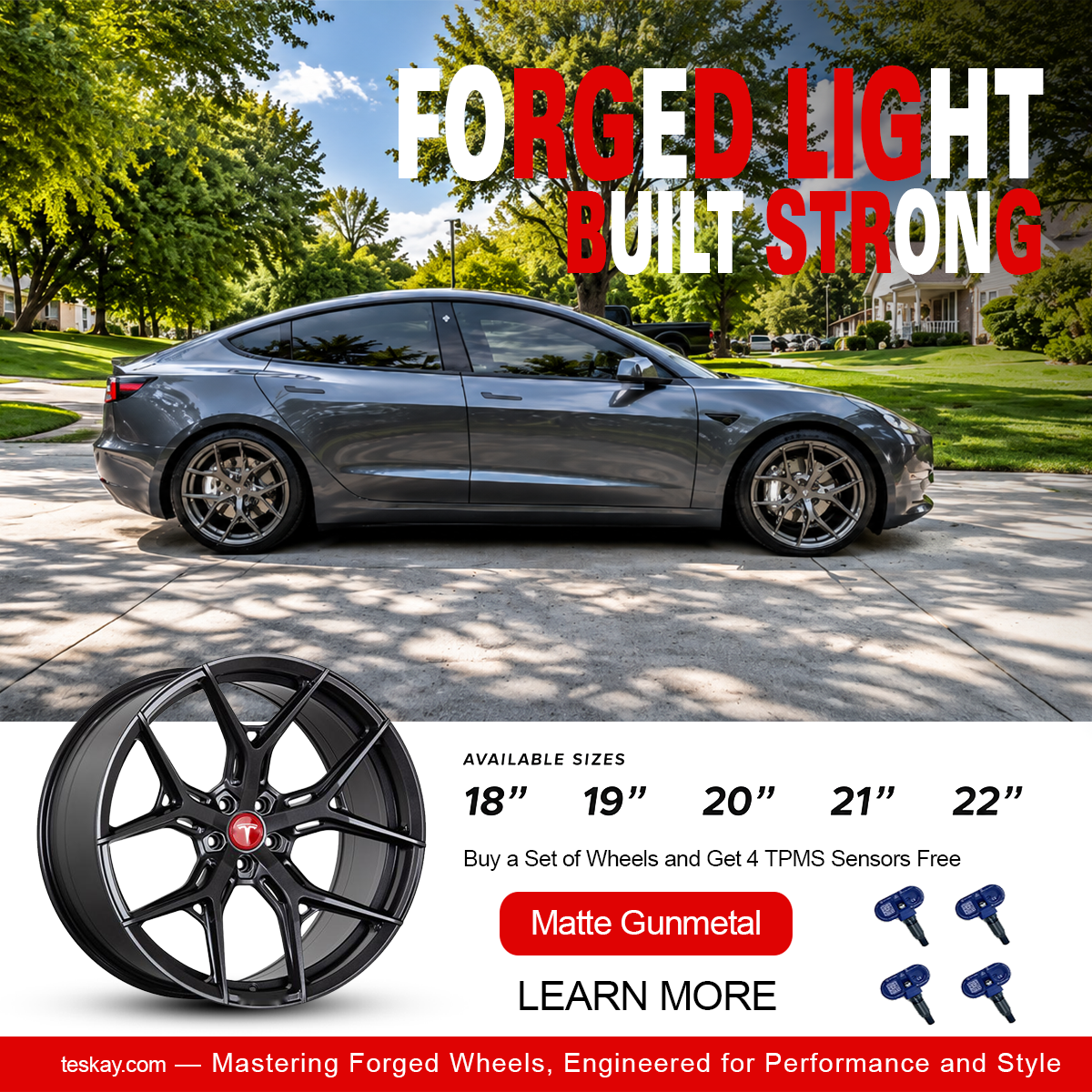 Forged Wheels for Tesla【Style 32(Set of 4)】 Matte Gunmetal