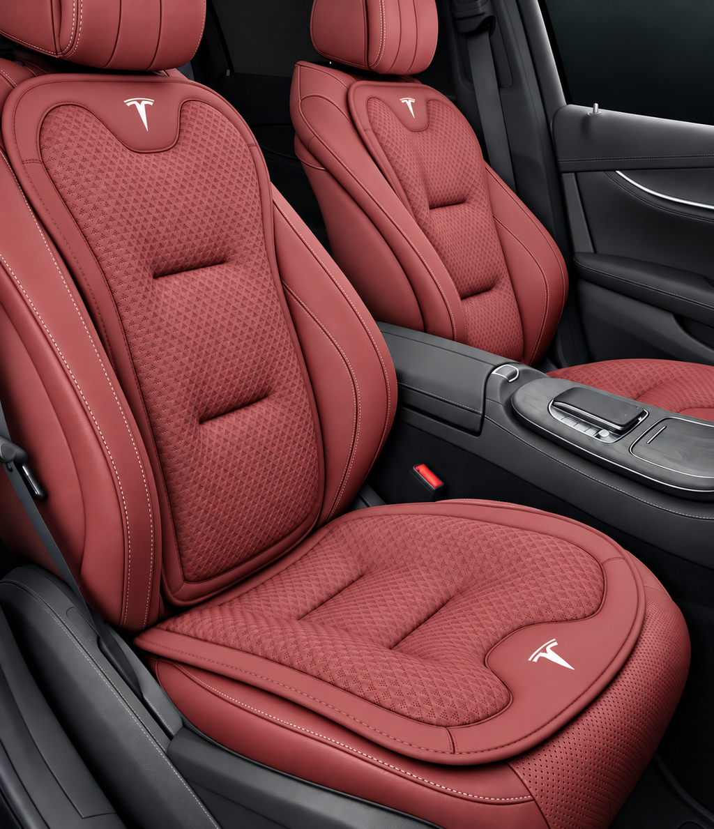 Tesla Model 3/Y/S/X/YL Cooling Ice Silk Seat Cushions – Breathable All-Season