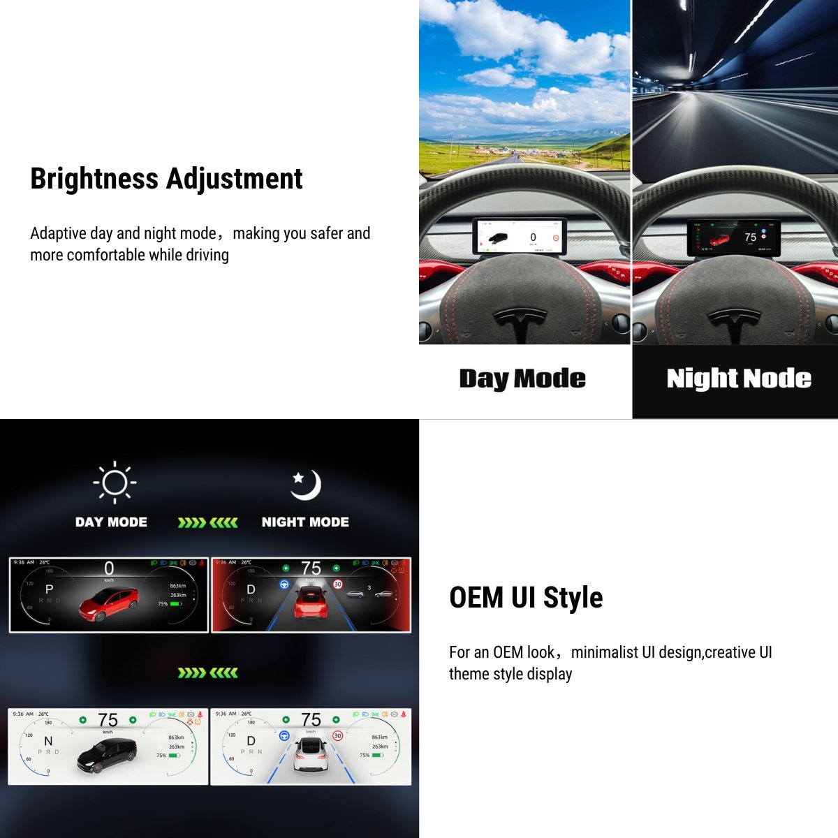 6.2'' Dashboard Screen Display for Tesla Model 3 / Model Y - Teskay