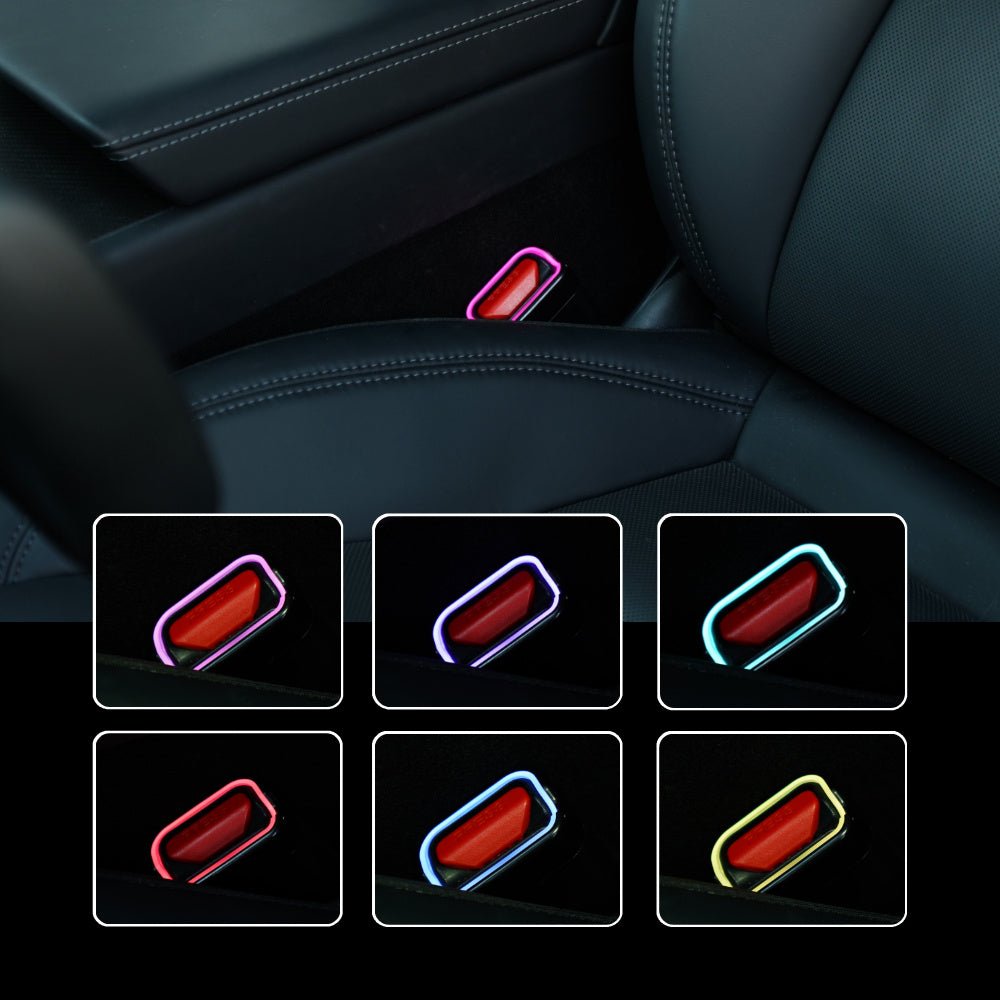 64-Color RGB Seat Belt Buckle Ambient Light Kit for Tesla Model 3 Highland & Model Y Juniper