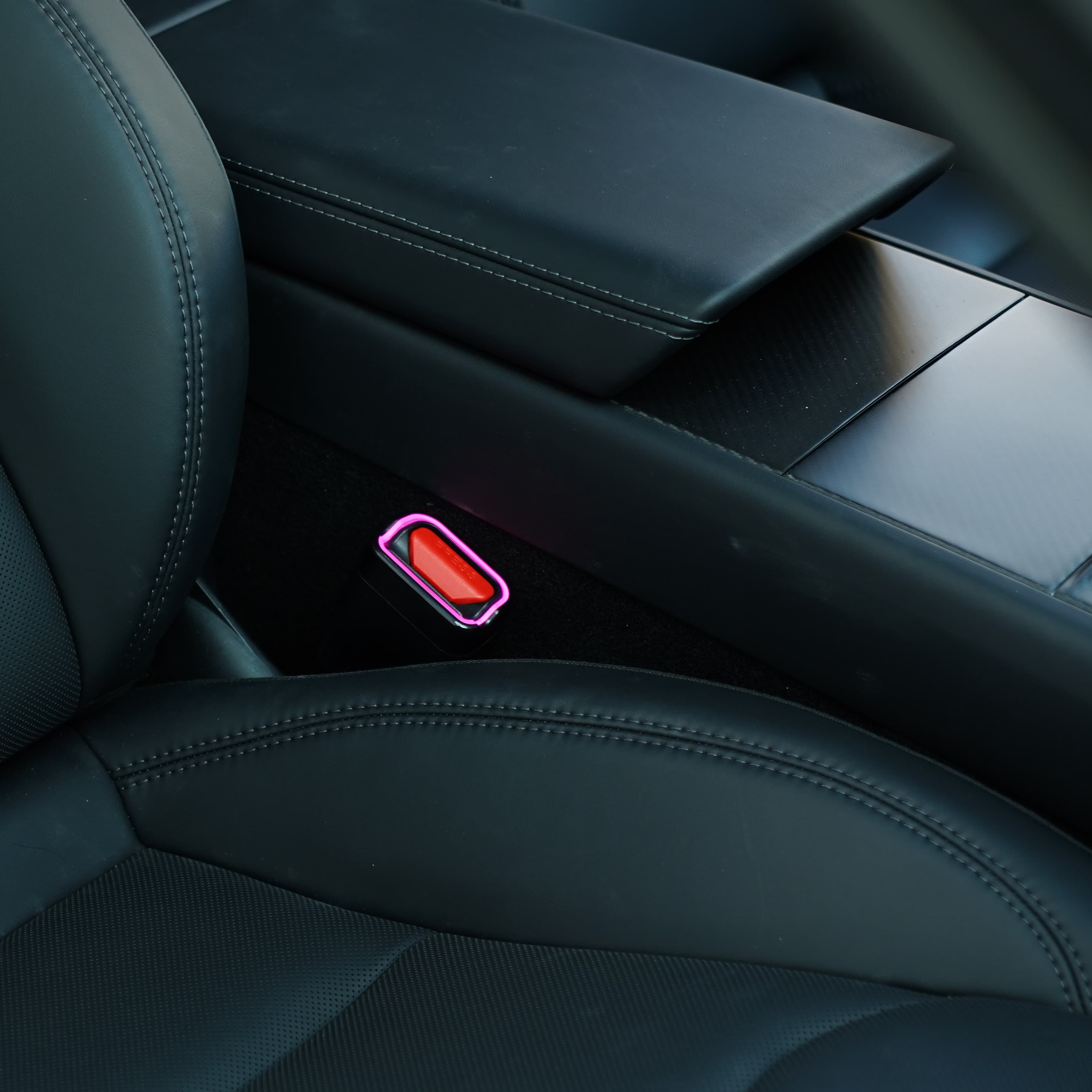 64-Color RGB Seat Belt Buckle Ambient Light Kit for Tesla Model 3 Highland & Model Y Juniper