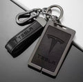 Key Card Holder for All Tesla Models - Zinc Alloy Full Protection with Keychain Black