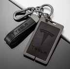 Key Card Holder for All Tesla Models - Zinc Alloy Full Protection with Keychain Black
