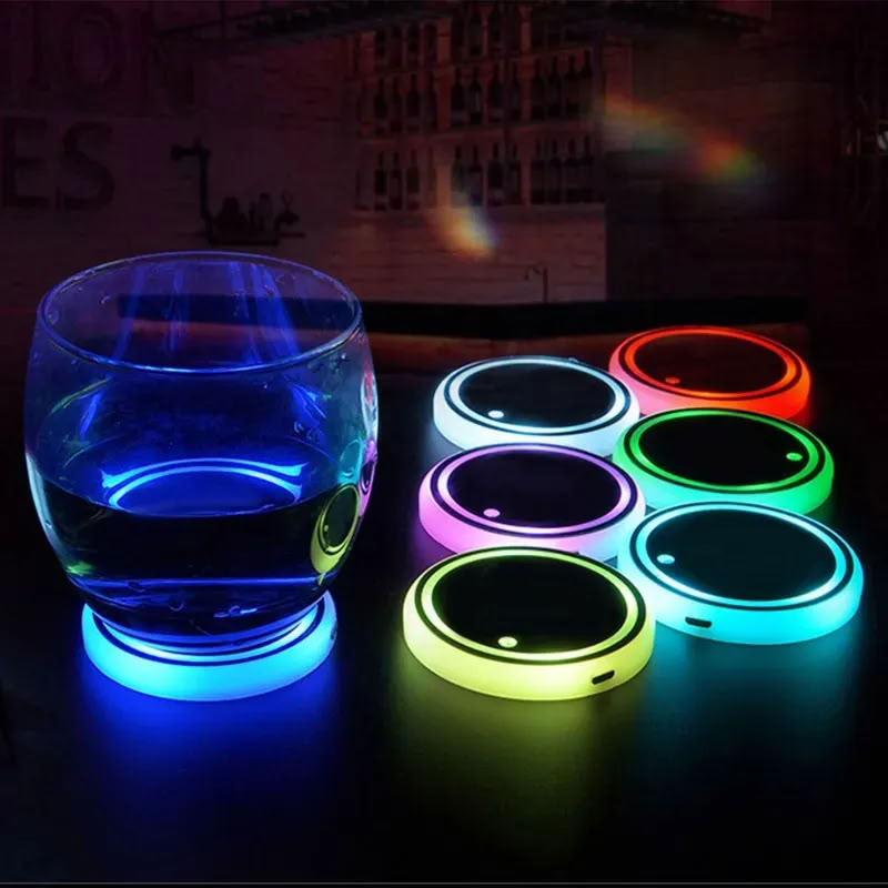 7 Colors LED Car Cup Holder for Tesla Model S/3/X/Y (2/4 Pcs)