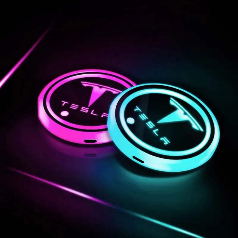 7 Colors LED Car Cup Holder for Tesla Model S/3/X/Y (2/4 Pcs)