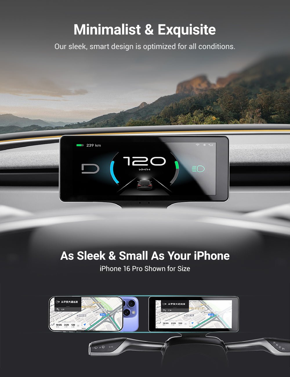 7 Inch Gear Shift Touch Screen Dashboard Display for Tesla Model 3 Highland - Teskay