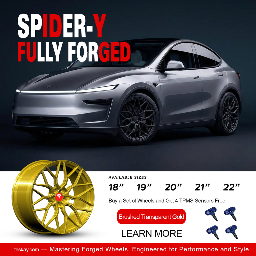 Forged Wheels for Retrofitting Tesla【Style 8(Set of 4)】 Brushed Transparent Gold