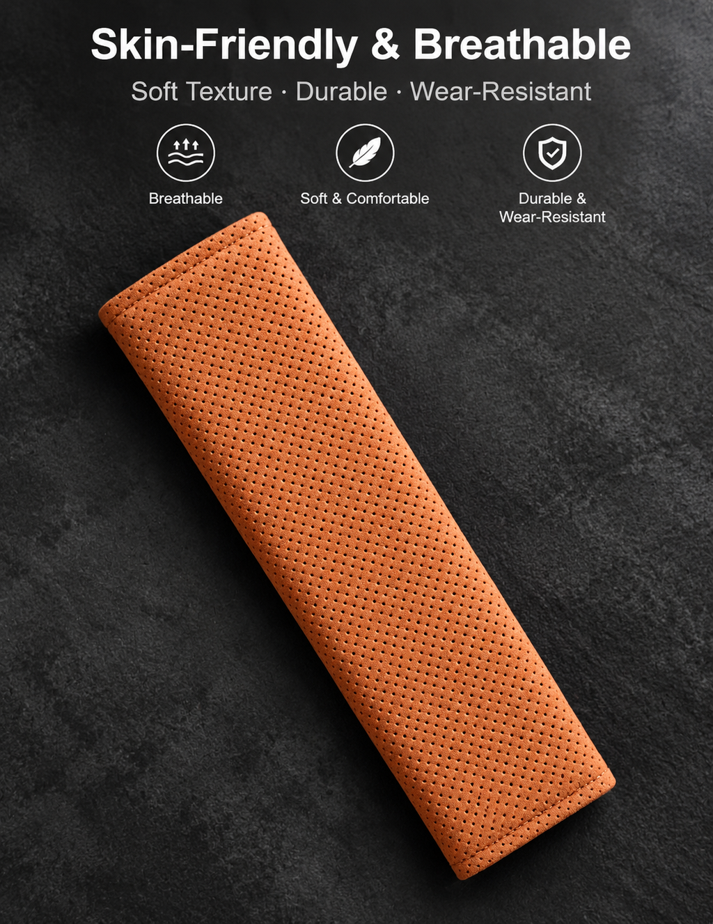 Alcantara-Style Suede Seat Belt Shoulder Pads – Breathable