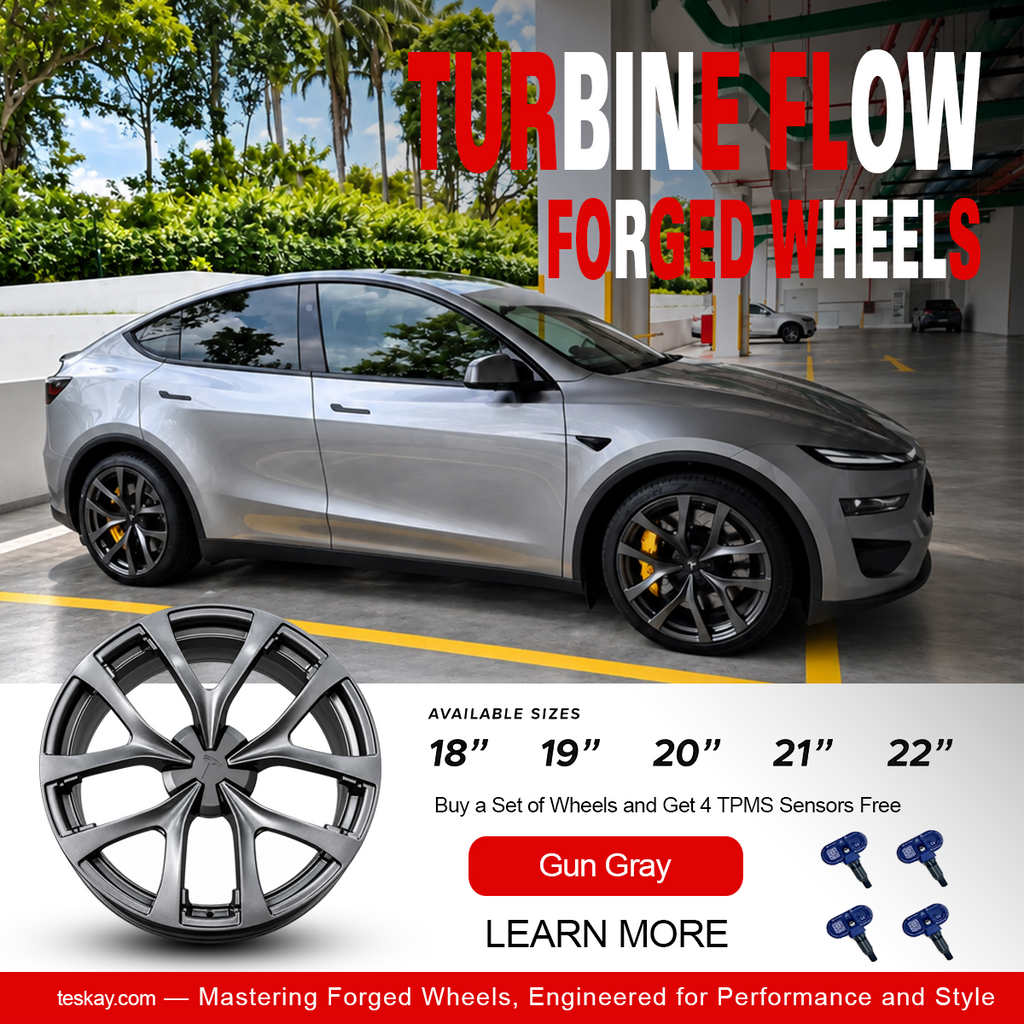 Turbine Flow Forged Wheels for Tesla（4pcs） Gun Gray