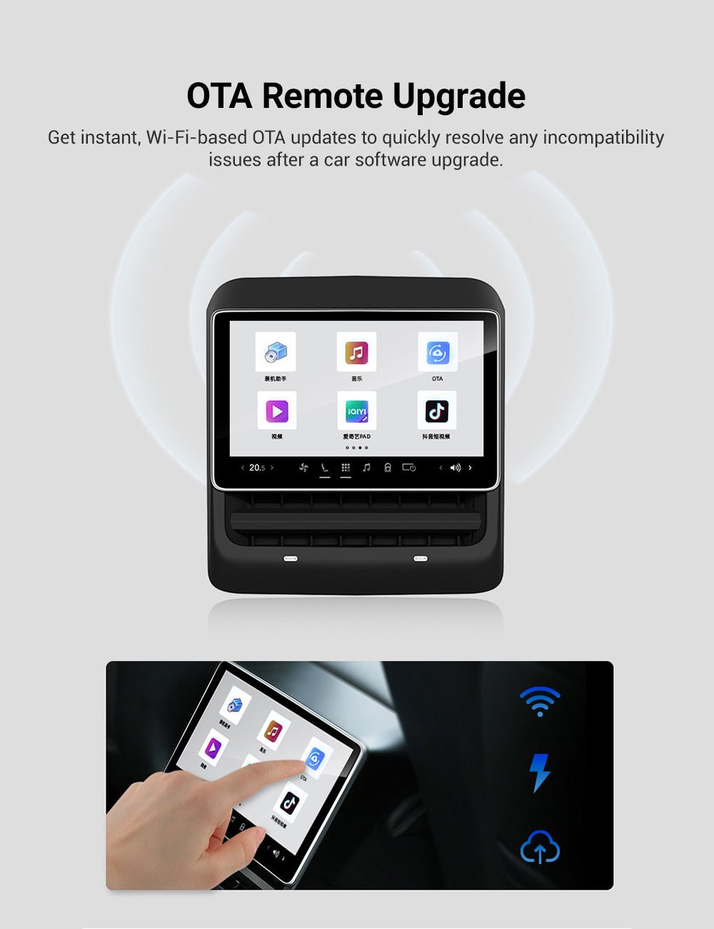 8 Inch 4G Android Rear Entertainment Screen Display for Tesla Model Y / 3 - Teskay