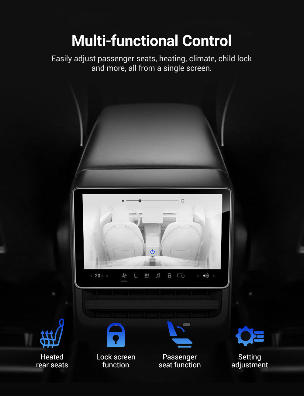 8 Inch 4G Android Rear Entertainment Screen Display for Tesla Model Y / 3 - Teskay