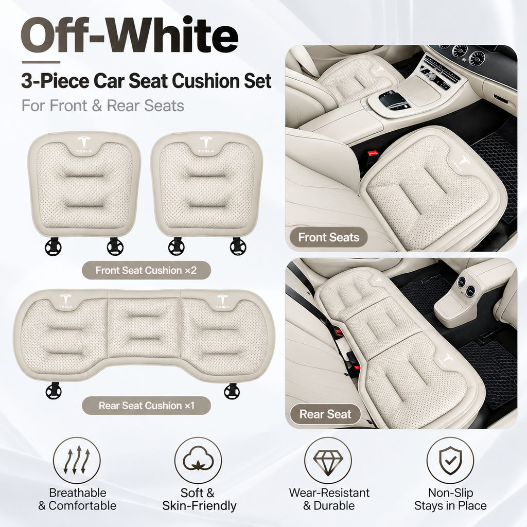 Tesla Model 3/Y/S/X/YL Cooling Ice Silk Seat Cushions – Breathable All-Season