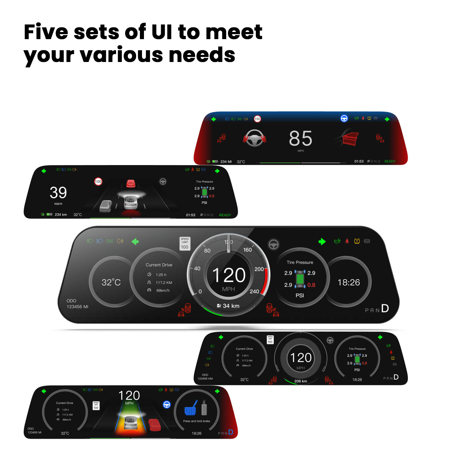 9.6 Inch Instrument Cluster Dashboard Display for Tesla Model 3 / Y - Teskay