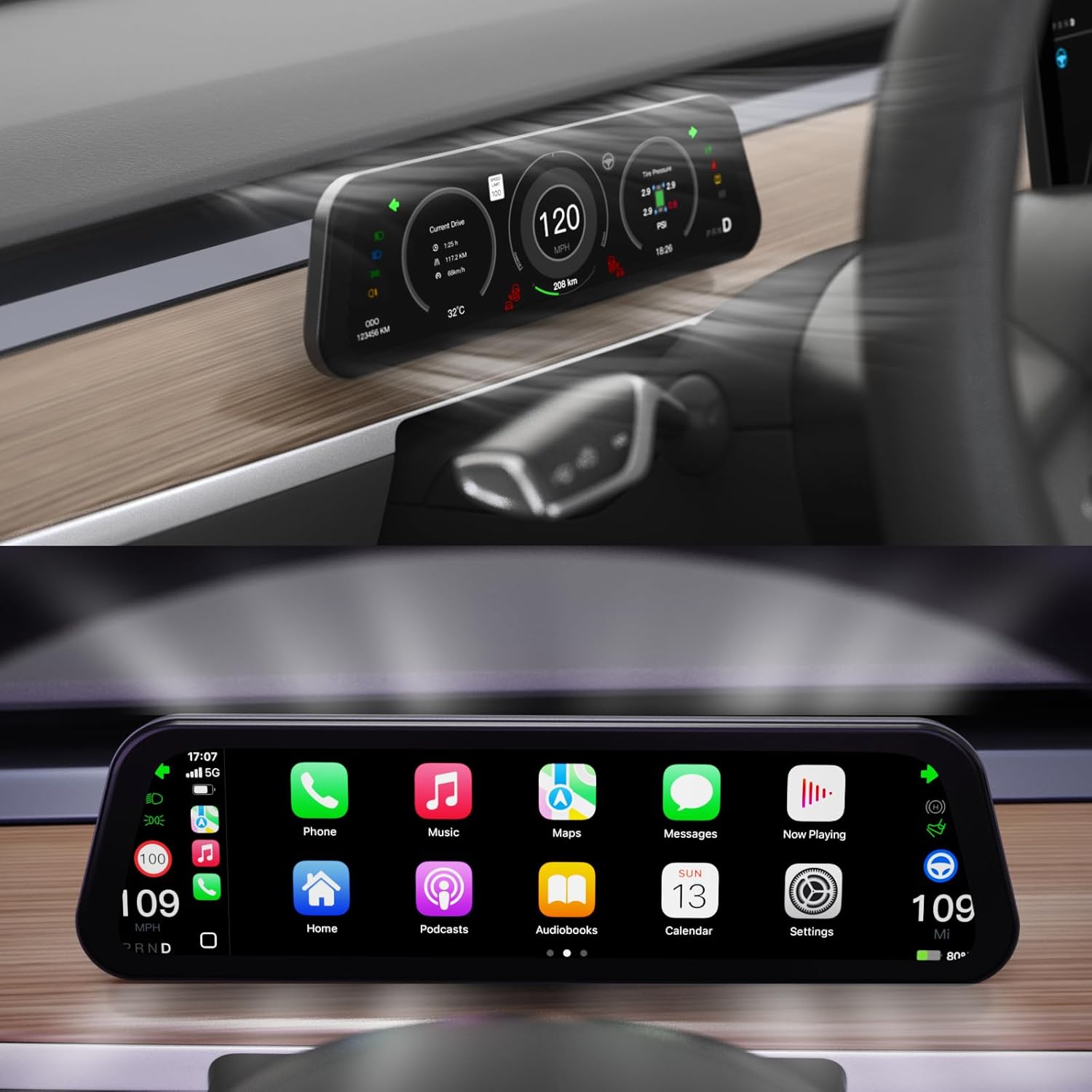 9.6 Inch Instrument Cluster Dashboard Display for Tesla Model 3 / Y - Teskay