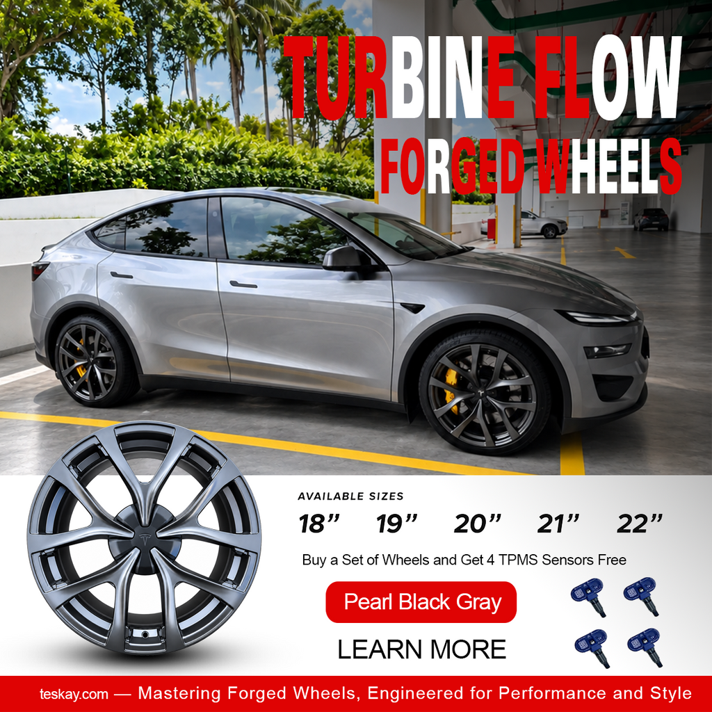 Turbine Flow Forged Wheels for Tesla（4pcs） Pearl Black Gray