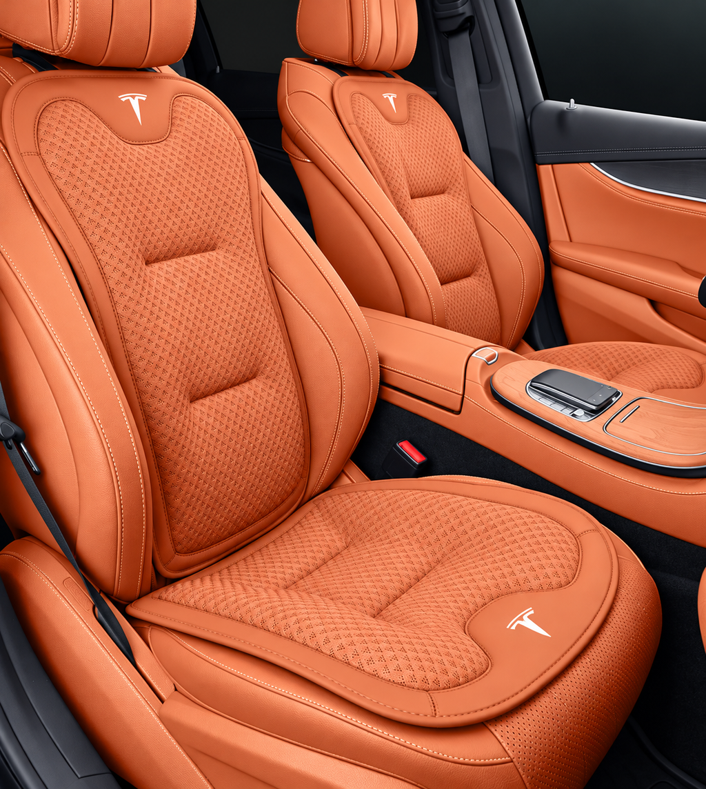 Tesla Model 3/Y/S/X/YL Cooling Ice Silk Seat Cushions – Breathable All-Season