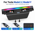 Center Console Ambient Light USB Hub Tesla Model Y Juniper / Model 3 Highland Lighting + Type C