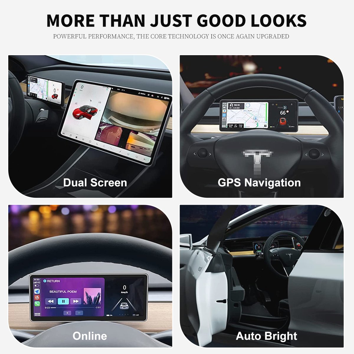 9‘’ Carplay Instrument Dashboard Screen Display for Tesla Model 3 / Y - Teskay