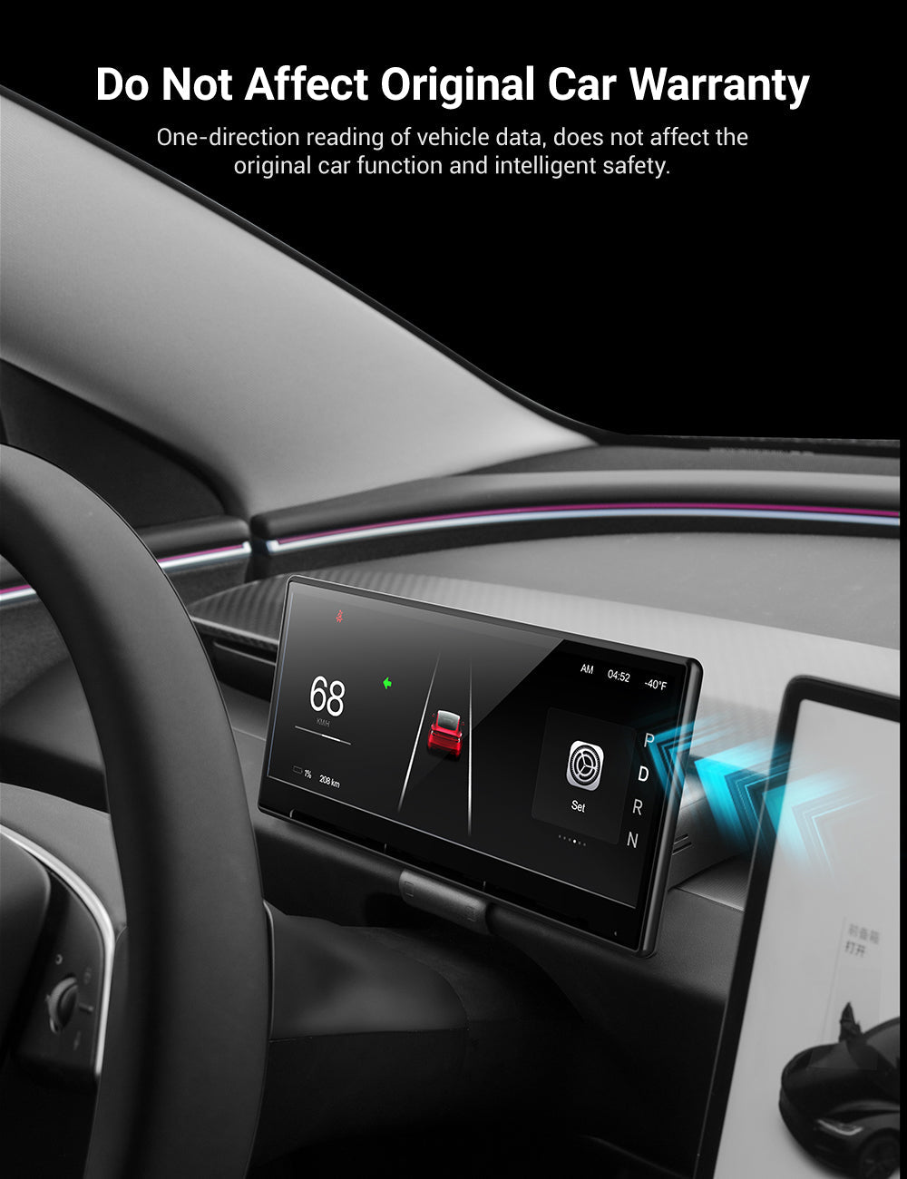 9 Inch Screen Dashboard Display With Carplay & Android Auto for Tesla Model 3 / Model Y - Teskay