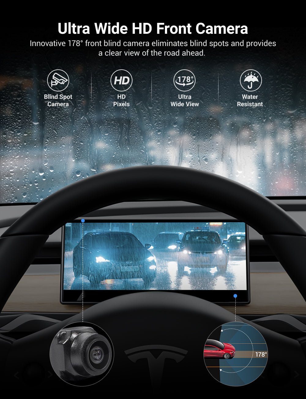 9 Inch Screen Dashboard Display With Carplay & Android Auto for Tesla Model 3 / Model Y - Teskay