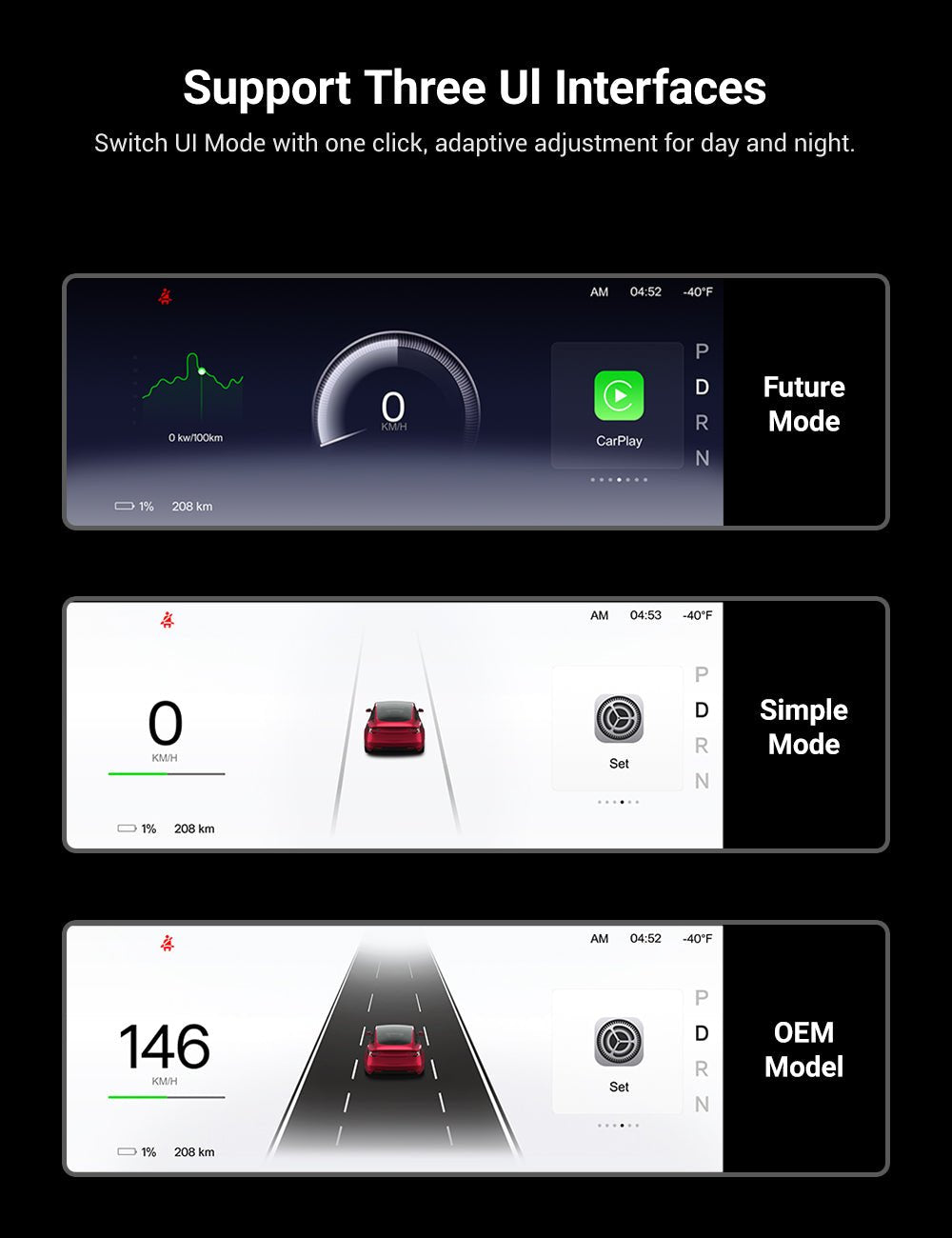 9 Inch Screen Dashboard Display With Carplay & Android Auto for Tesla Model 3 / Model Y - Teskay