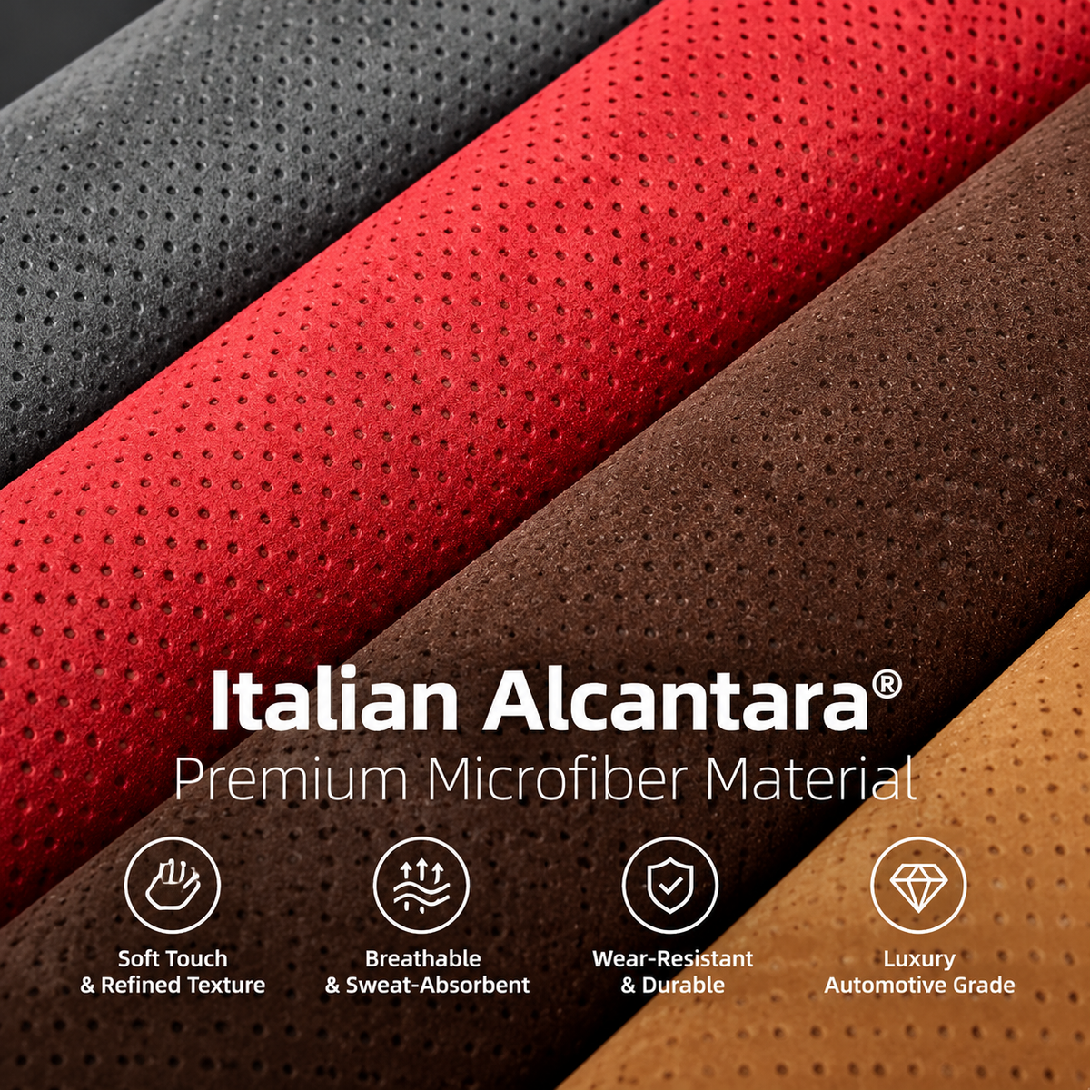 Alcantara-Style Suede Seat Belt Shoulder Pads – Breathable