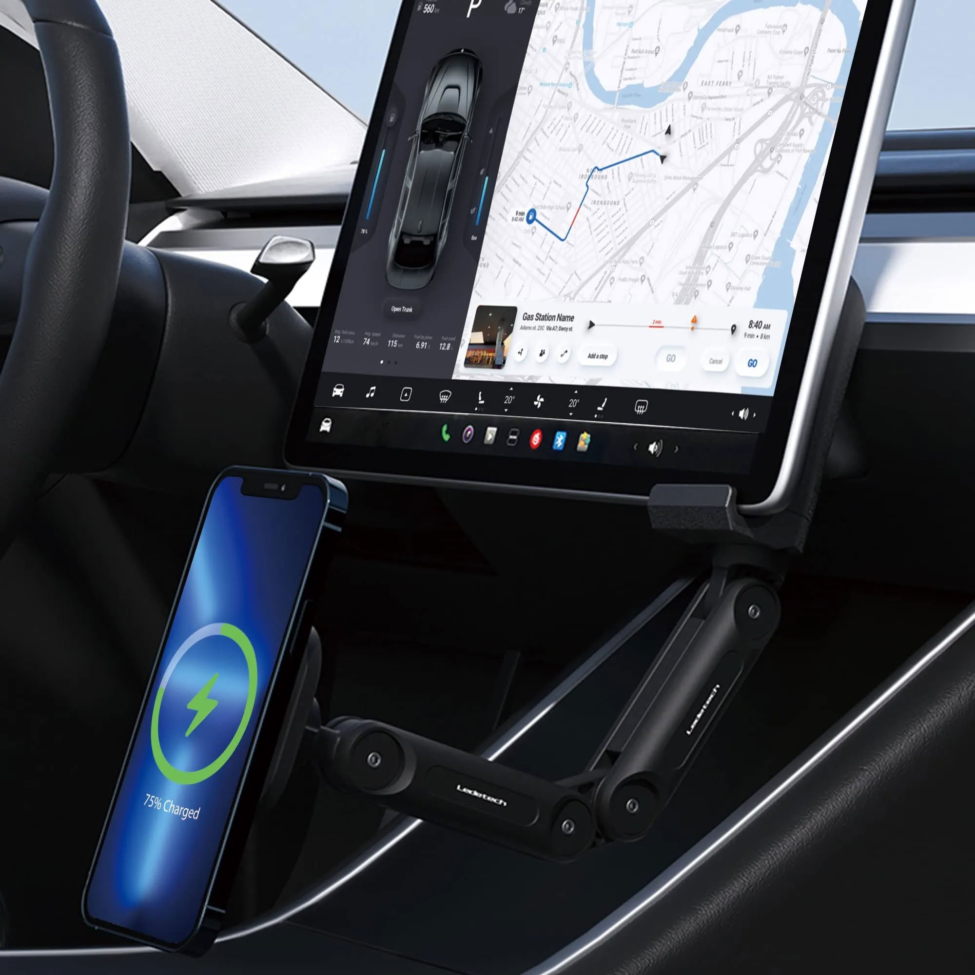 Adjustable Magnetic Wireless Car Charger Holder for Tesla Model 3（2017-2023.10）/ Y（2020-2024）