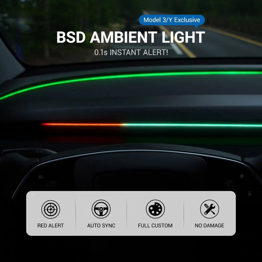 Dashboard RGB Lights with Integrated BSD System for Model 3/Y