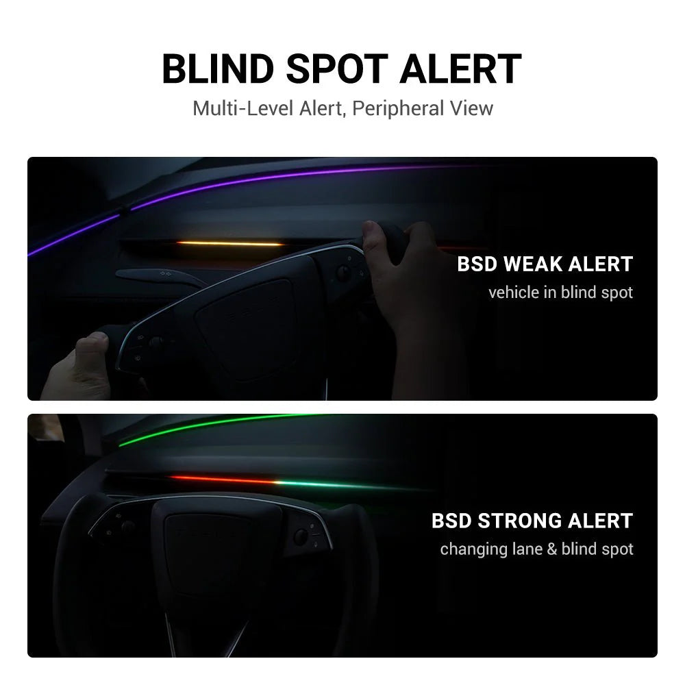 Dashboard RGB Lights with Integrated BSD System for Model 3/Y