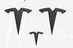Bright Carbon Fiber Emblem Cover Sticker for Tesla Model 3 (2017-2023) / Y (2020-2024) 3-Piece Kit