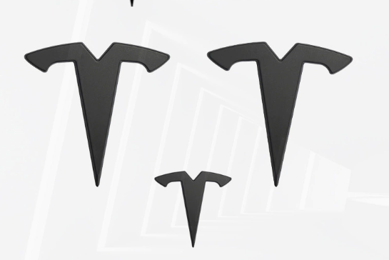 Bright Carbon Fiber Emblem Cover Sticker for Tesla Model 3 (2017-2023) / Y (2020-2024) 3-Piece Kit