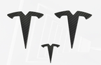 Bright Carbon Fiber Emblem Cover Sticker for Tesla Model 3 (2017-2023) / Y (2020-2024) 3-Piece Kit-Teskay