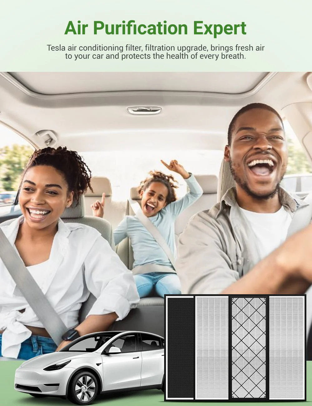 Cabin Air Filter Replacement for Tesla Model Y – HEPA Upper & Lower Set (4PCS)-7