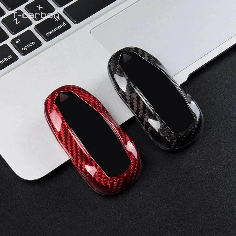 Carbon Fiber Key Fob Cover For Tesla Model S（2012-2018)