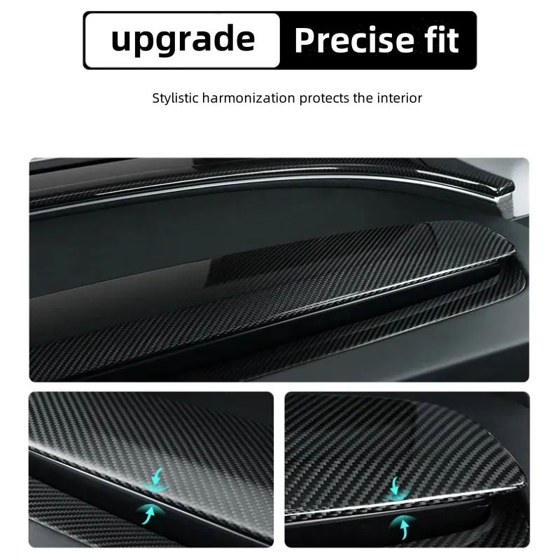 Carbon Fiber Dashboard Snap-On Patch for Tesla Model 3 Highland/Model Y Juniper