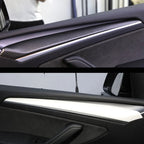 Carbon Fiber Interior Door Panel Cover Trim Fit For Tesla Model 3/Y （2021-2023）