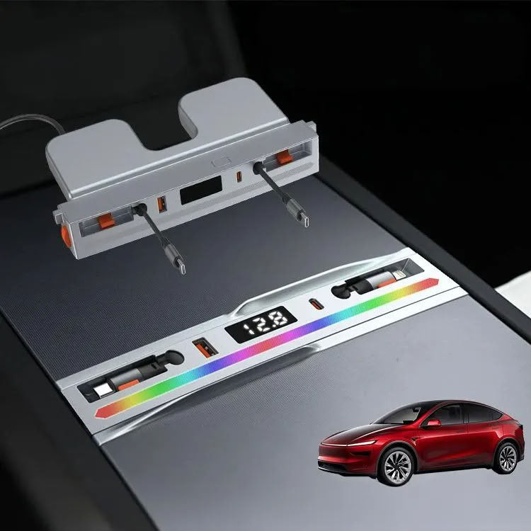 Center Console Ambient Light USB Hub Tesla Model Y Juniper / Model 3 Highland