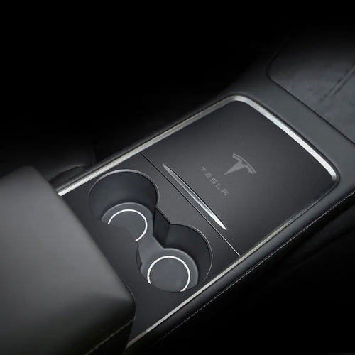 Center Console Cover for Tesla Model 3 (2021-Present) / Model Y (2020-Present) Model 3 Y Nappa leather-Black