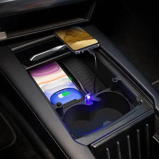 Center Console Organizer with Wireless Charging for Tesla Model S/X（2016-2020）