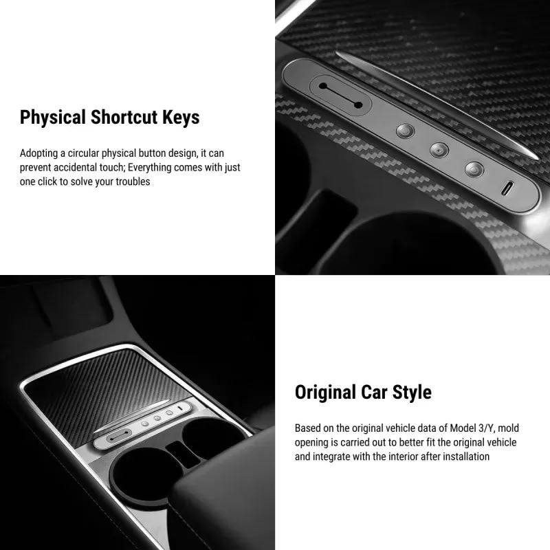Center Console USB Hub Buttons for Tesla Model 3（2021-2023）/ Y（2021-2023）