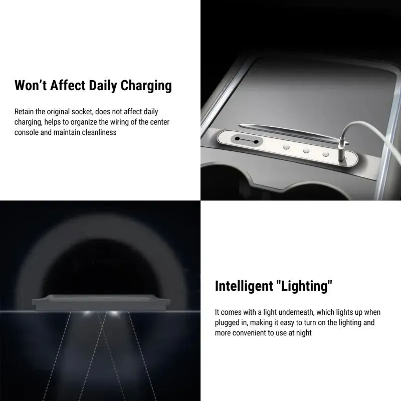 Center Console USB Hub Buttons for Tesla Model 3（2021-2023）/ Y（2021-2023）