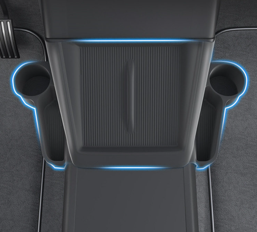 Center Console Wireless Charging Pad with Side Pockets For Tesla Model 3 Highland & Model Y Juniper