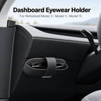 Sunglasses Holder Hidden Under Dashboard Leather Glasses Case Organizer for Model 3 Highland/Model Y Juniper/Model YL