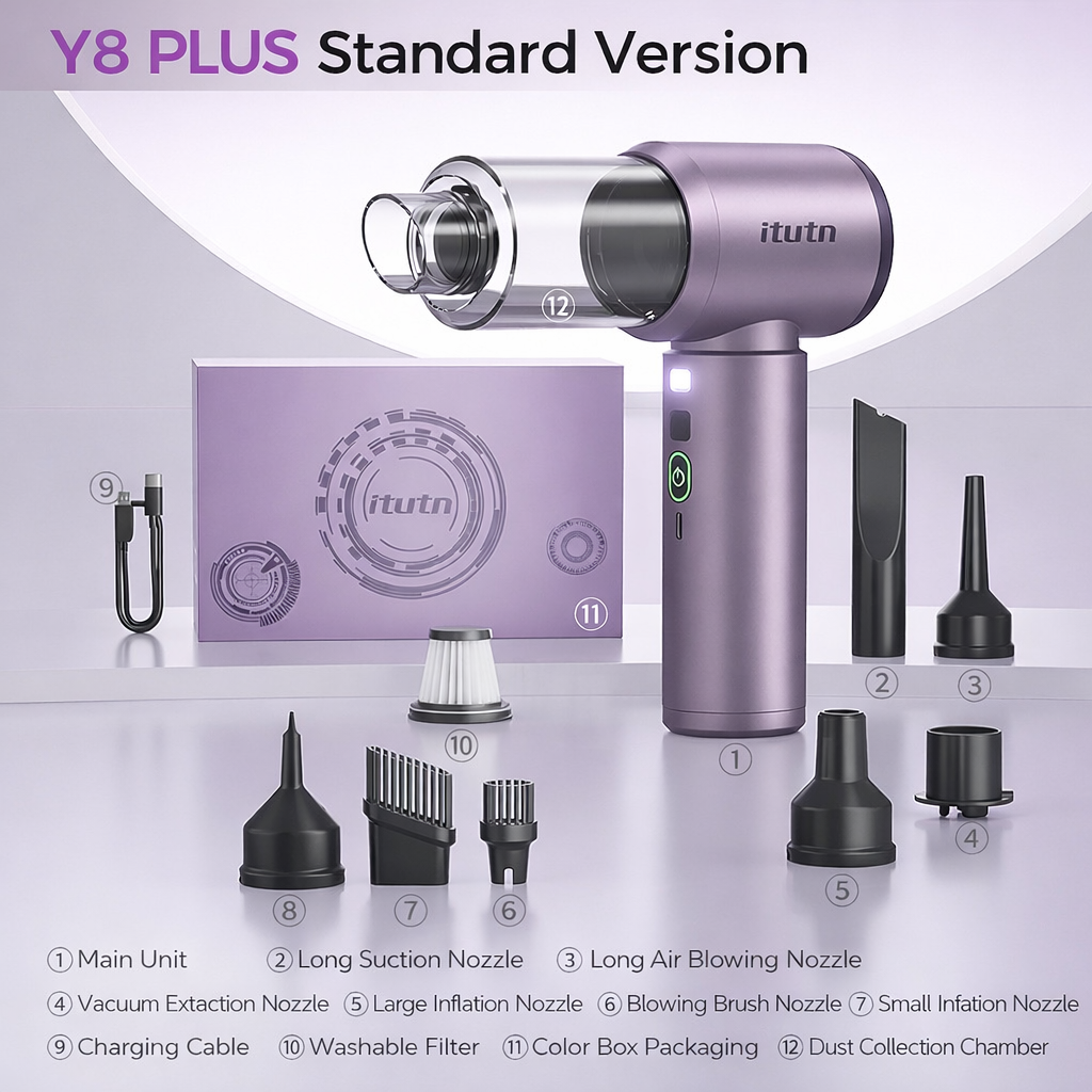 120W 12000pa Handheld Portable Vacuum Cleaner Purple