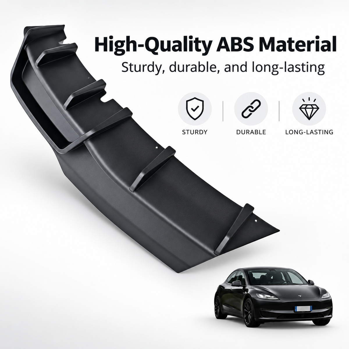 2024+ Tesla Model 3 Highland Rear Bumper Lip Diffuser ABS Body Kit