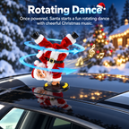Upside-Down Spinning Breakdance Santa Decoration for Tesla