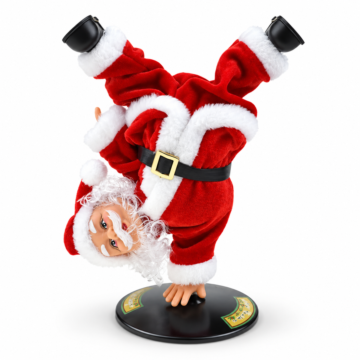 Upside-Down Spinning Breakdance Santa Decoration for Tesla
