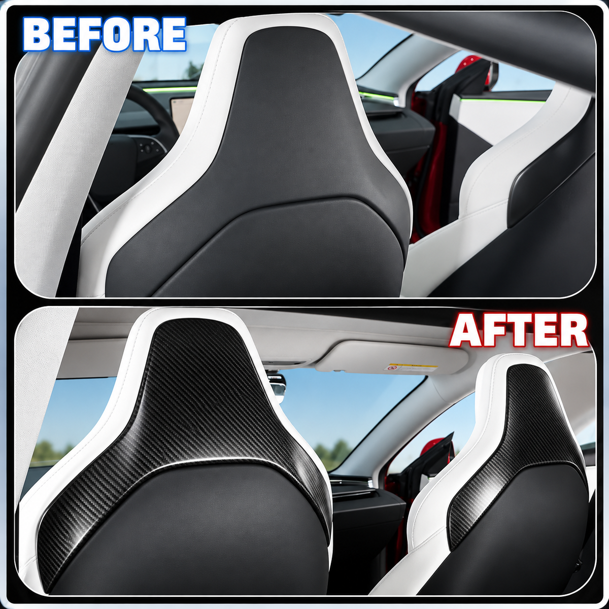 Carbon Fiber Seat Back Protectors for Tesla Model 3 Highland 2024+