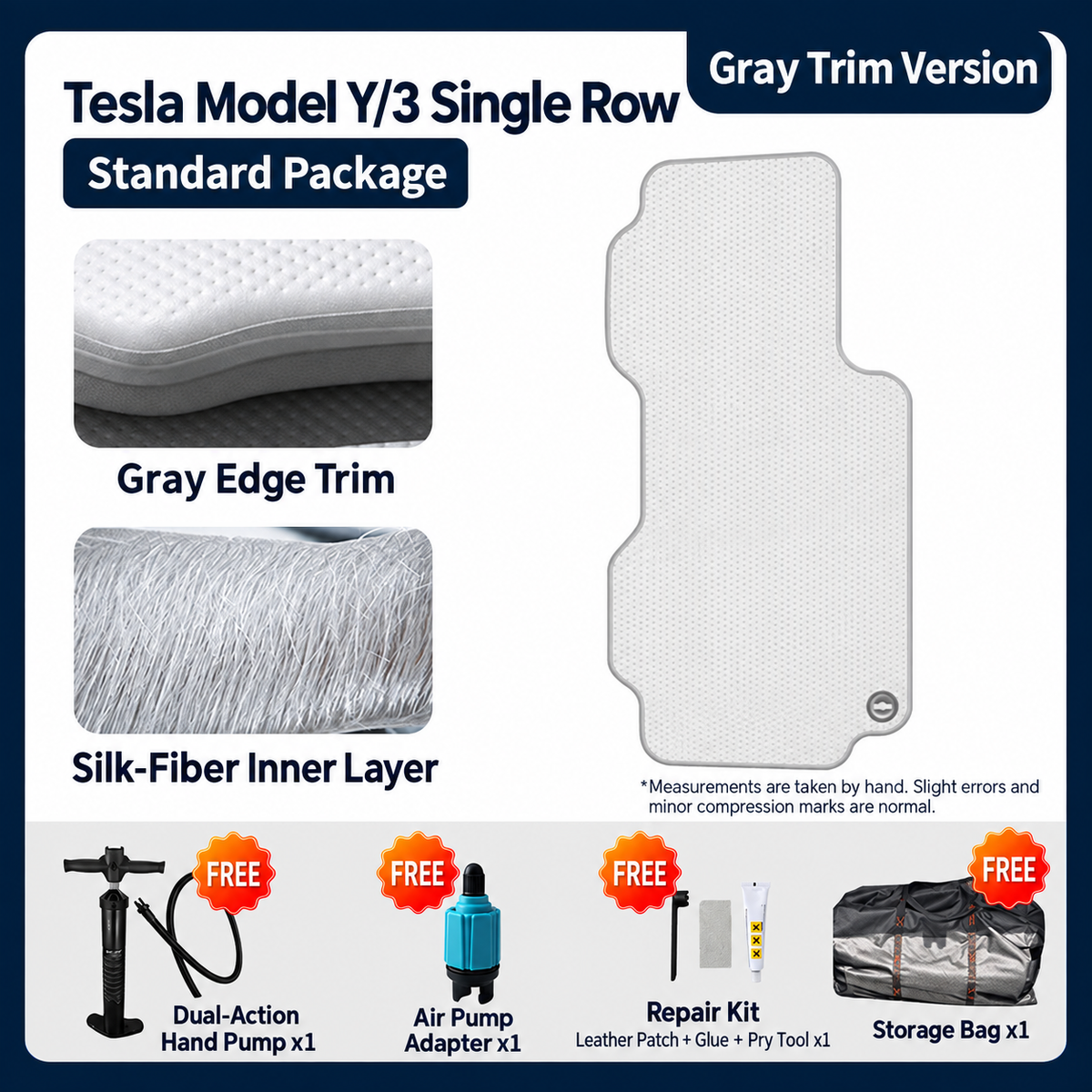 Inflatable Front Seat Air Mattress for Tesla Model 3 Highland / Y Juniper / Model YL
