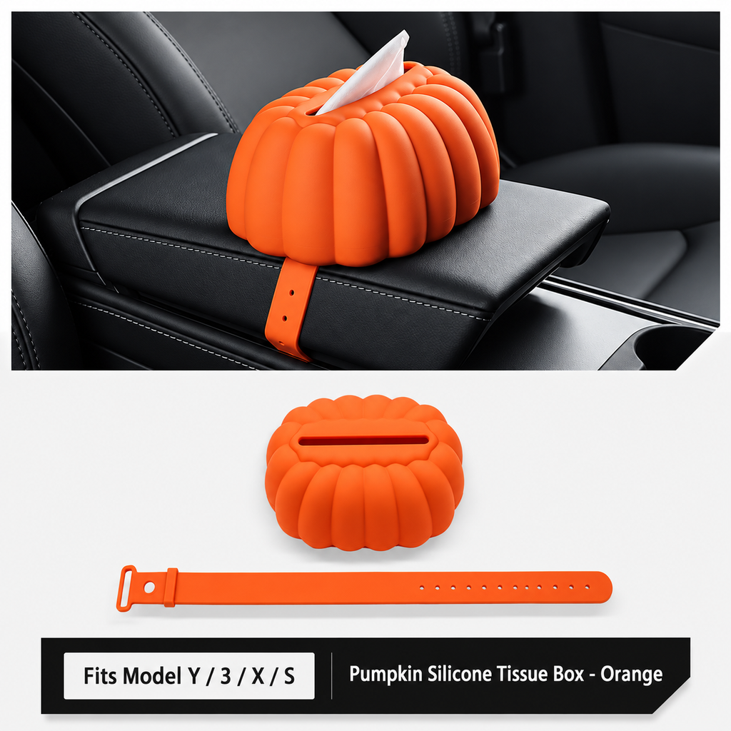 Silicone Pumpkin Tissue Case Compatible for Tesla Model 3/Y/S/X